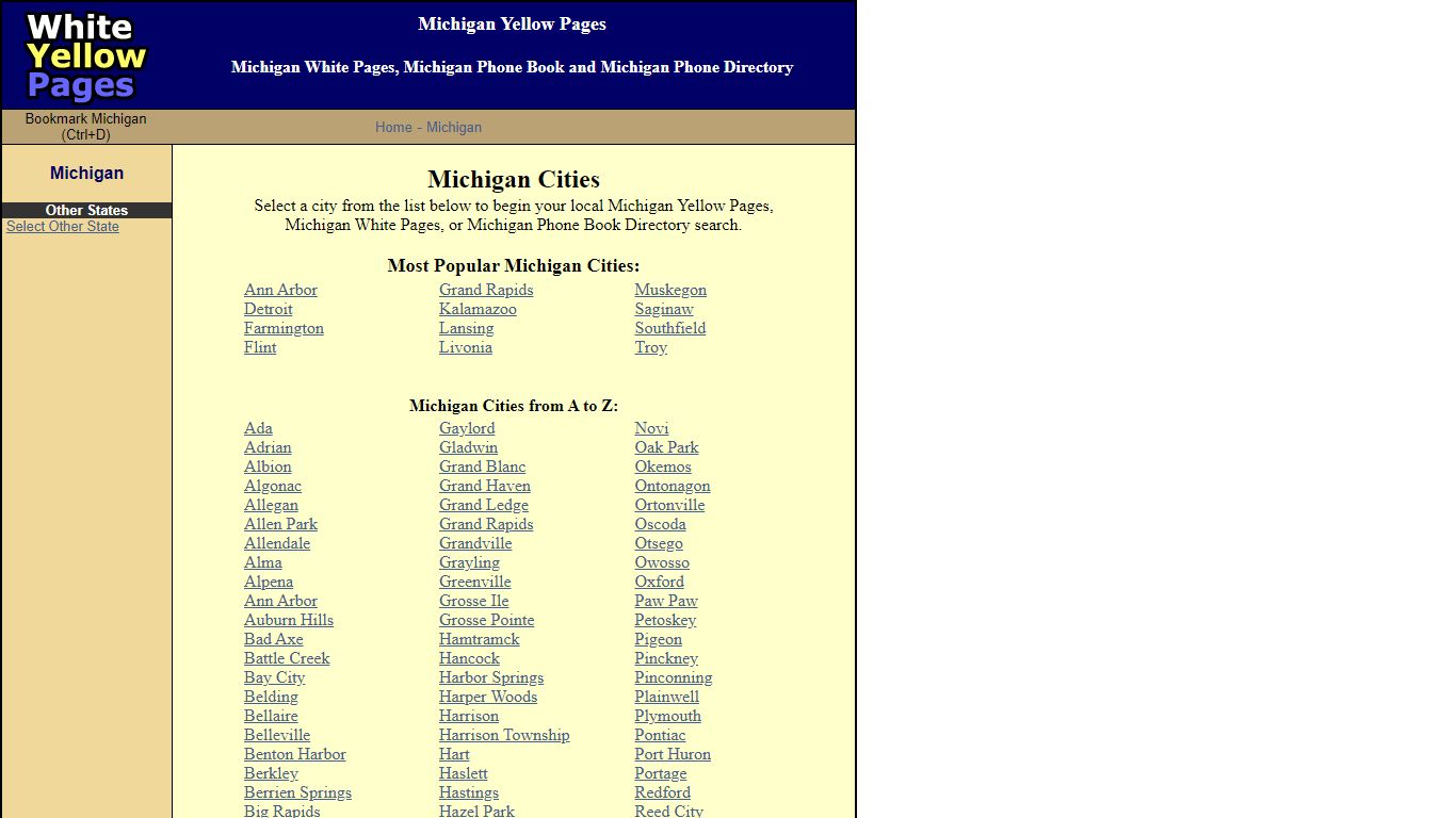 Michigan Yellow Pages and Michigan White Pages