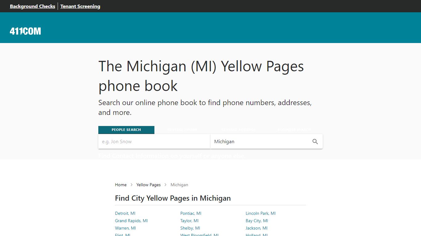 Michigan Yellow Pages - Phone Book & Directory | 411 - Whitepages